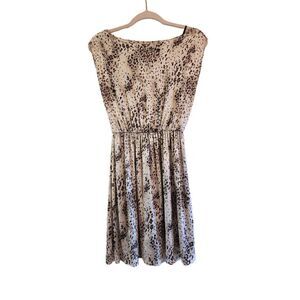 Alice + Olivia Scoop silk lace underlay dress size xs animal print
